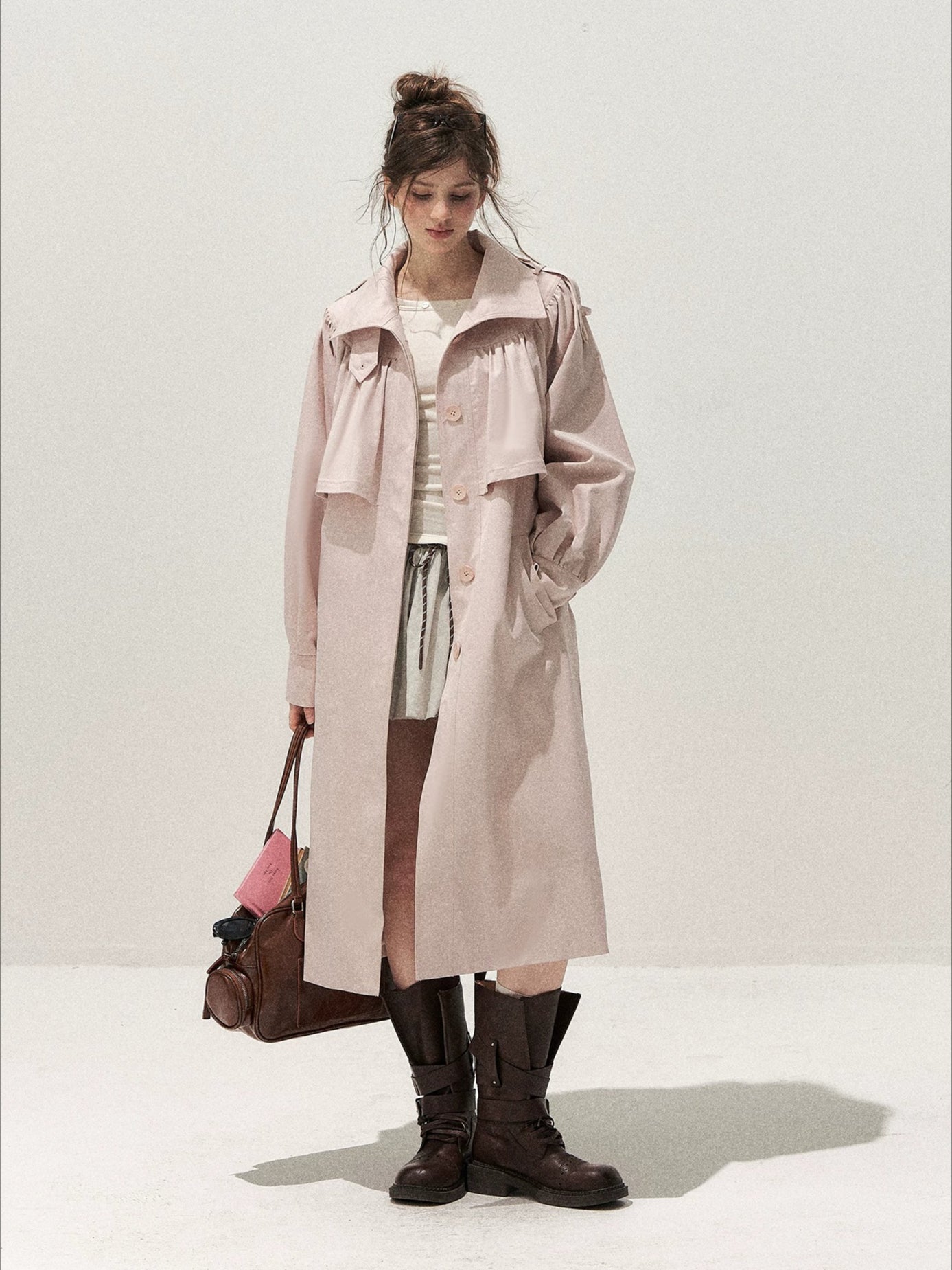 Pleated Trench Coat