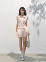 Contrast Color Fake Two-piece Short-sleeve T-shirt
