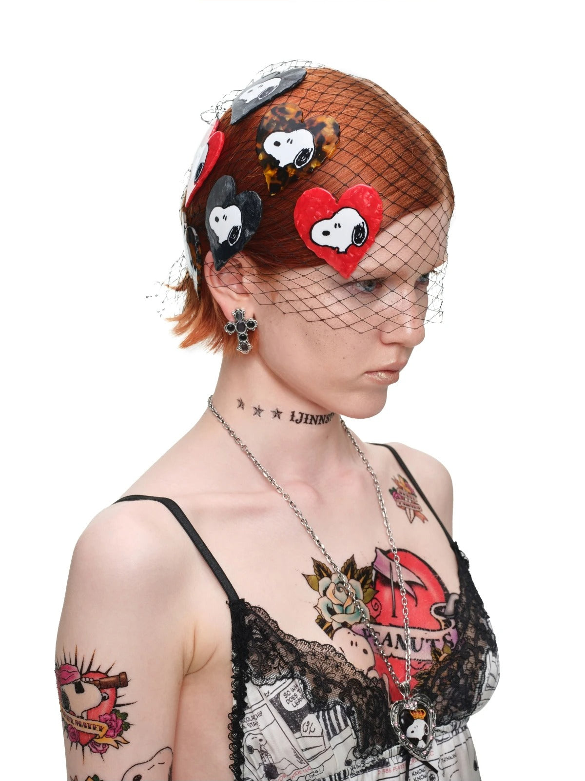 Snoopy Heart Acetate Hair Clip