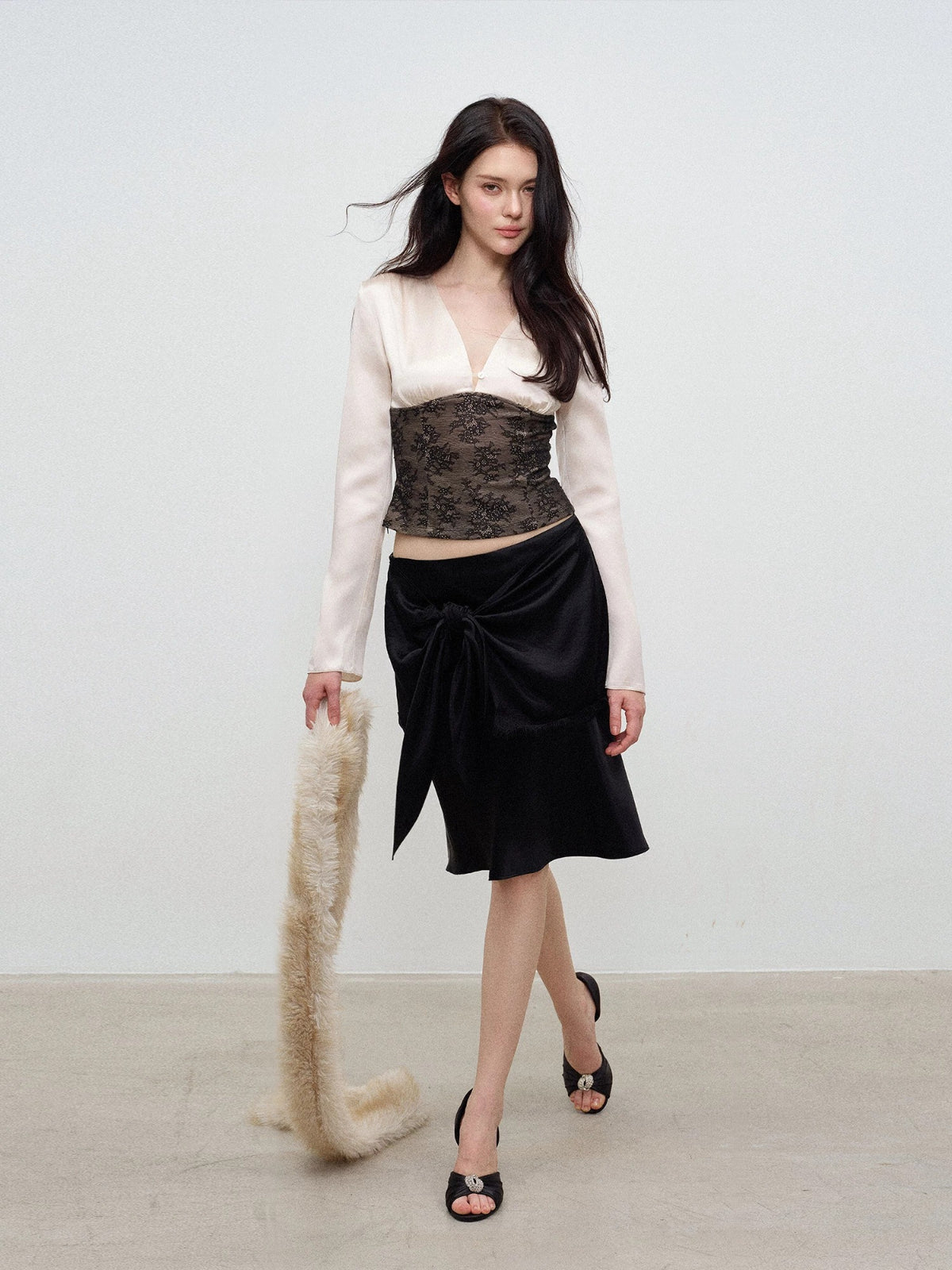 Acetate Lace Fishtail Skirt