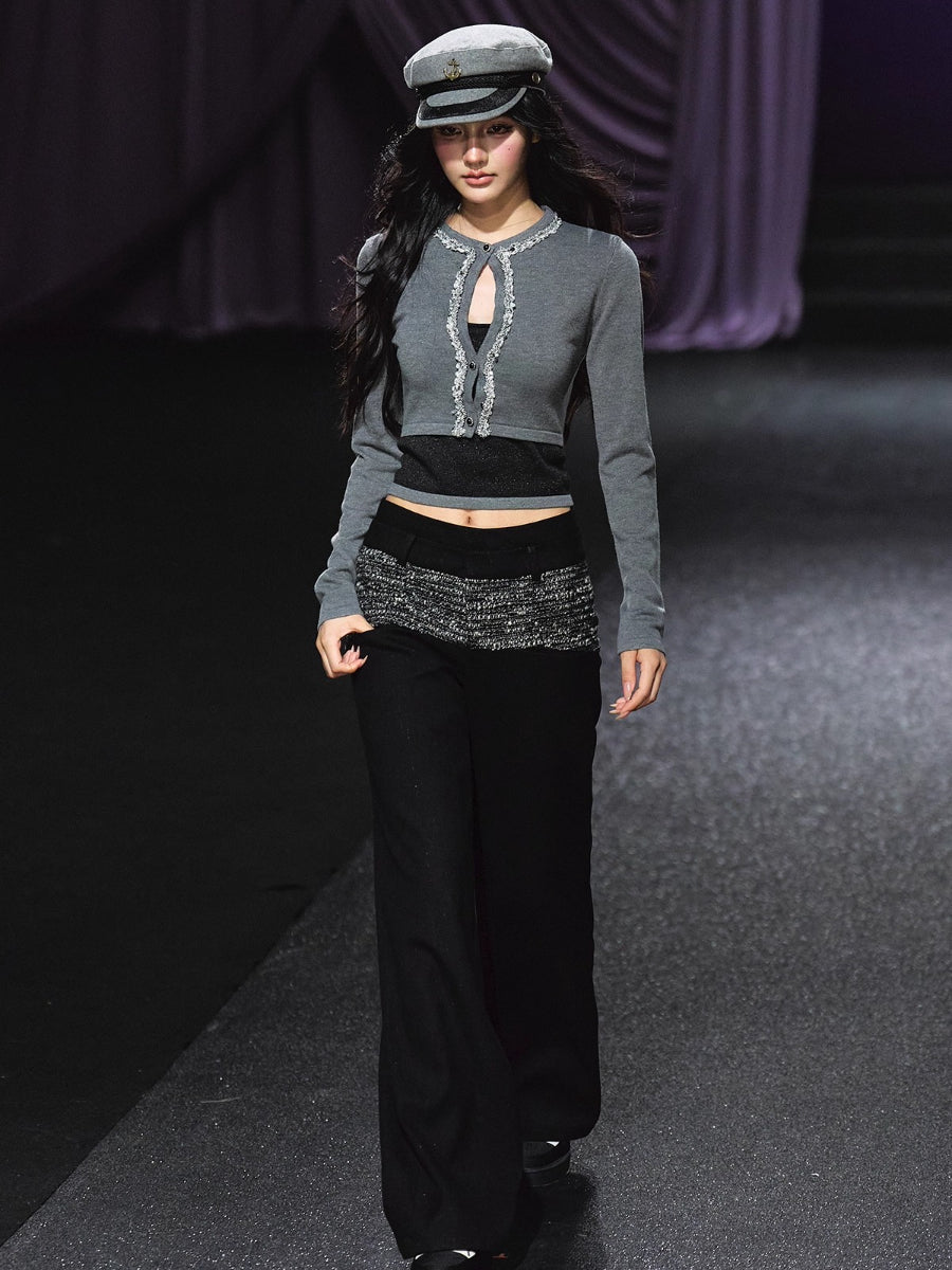 Embellished Knit Cardigan &amp; Camisole Set