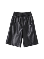Faux Leather Wide-Leg Shorts