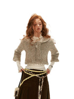 Textured Hooded Flare Sleeve Sweater