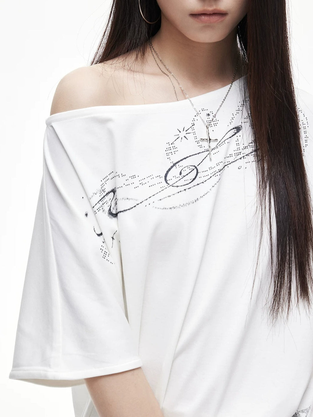 Off Shoulder Graphic Tee