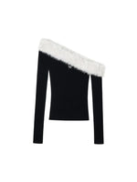 Sculptural Off-Shoulder Knit Sweater