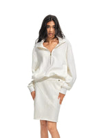 Half Zip Sweatshirt & Skirt Set