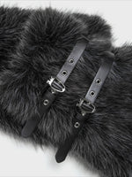 Black Faux Fur Leg Warmers