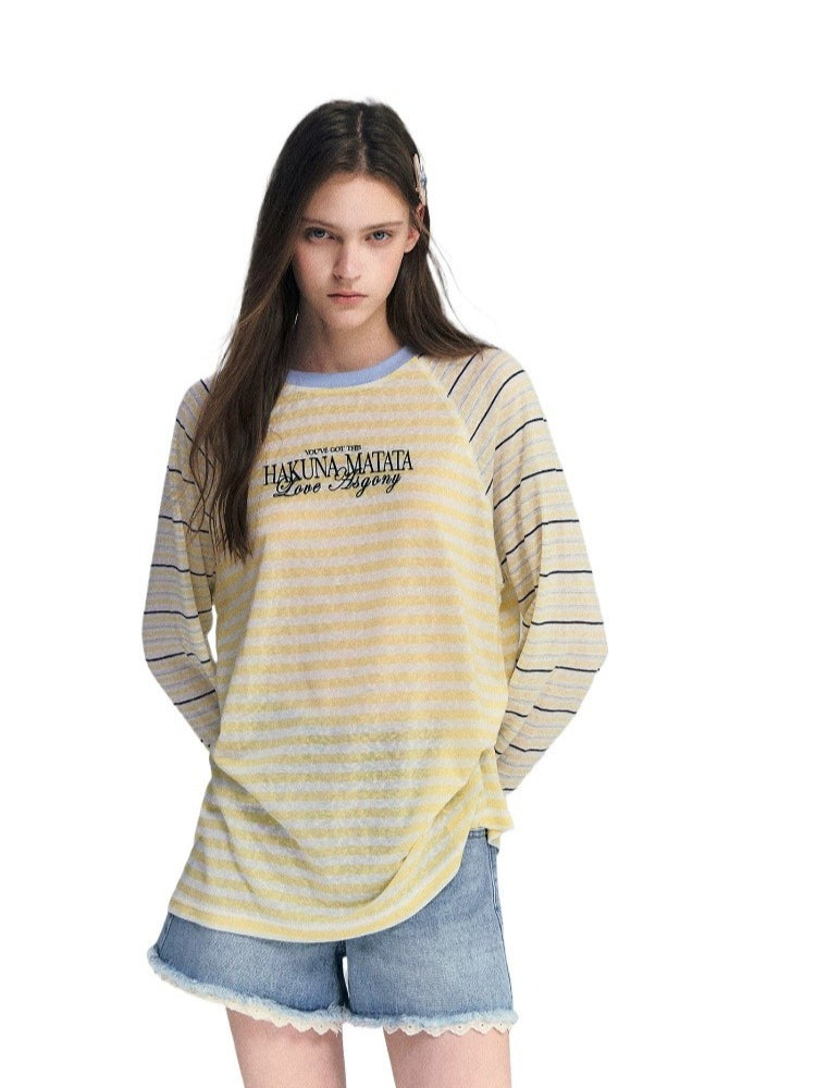 Striped Embroidery Top