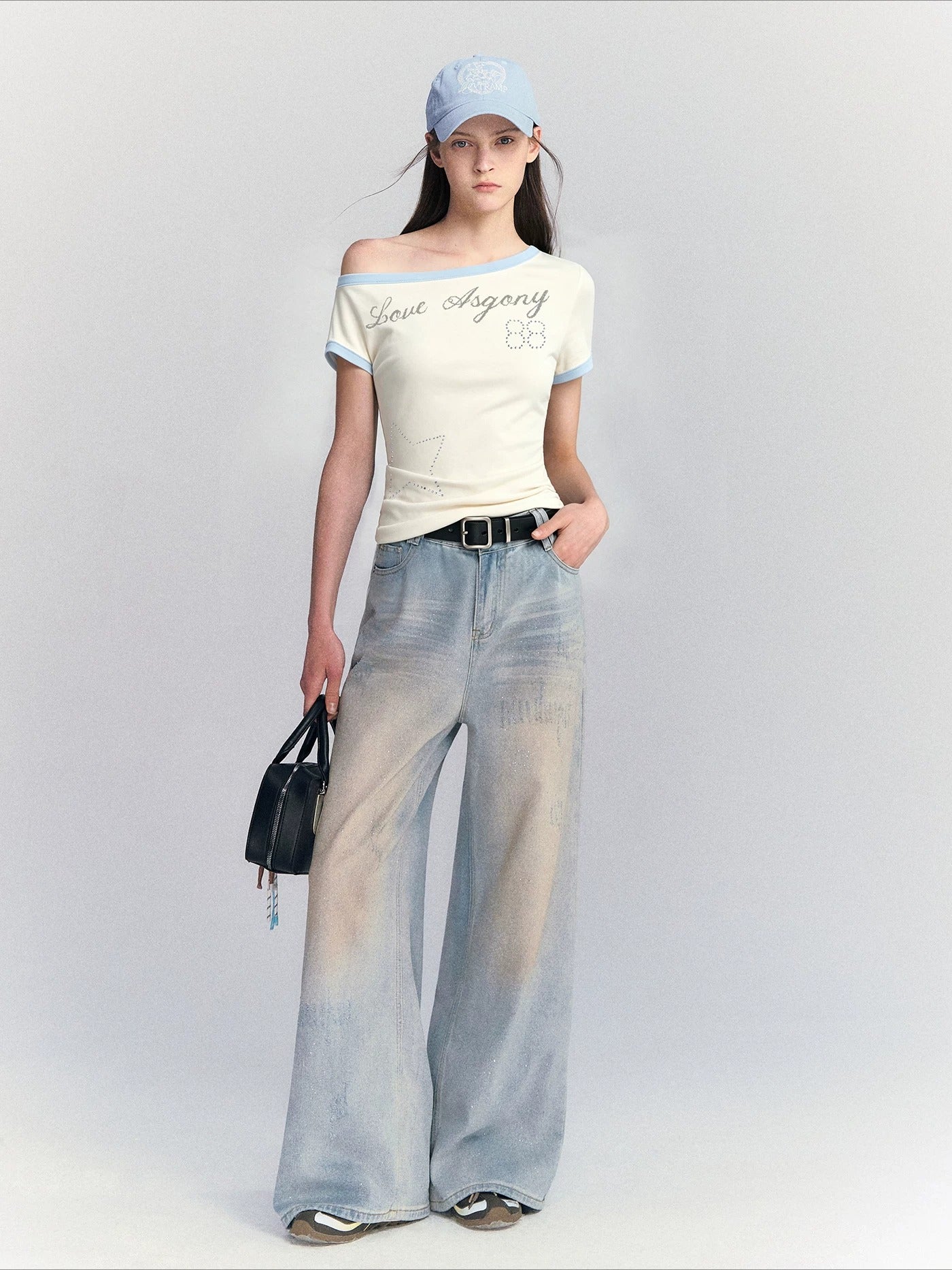 Rhinestone Shoulder Top