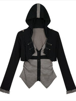 Hooded Layered Knit Top