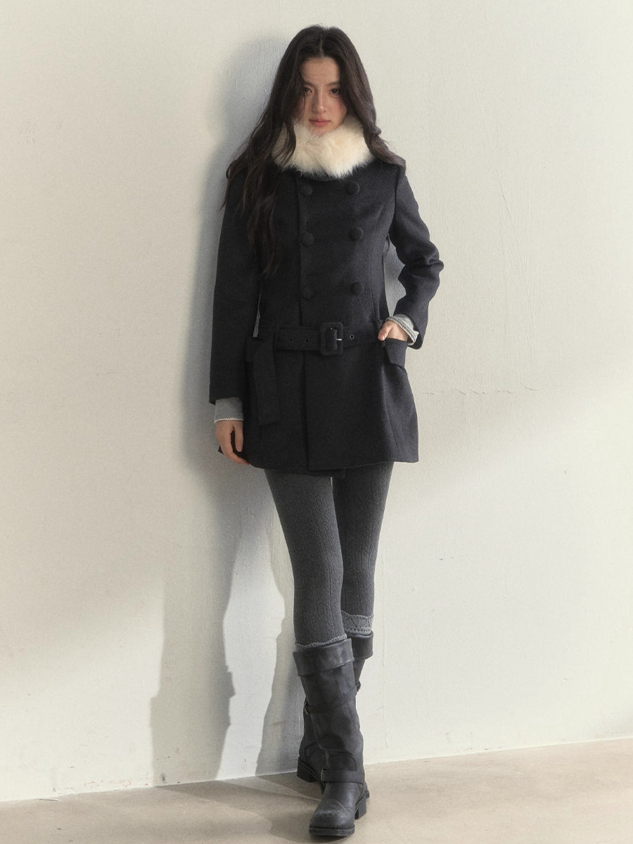 Double-Breasted Belted Coat