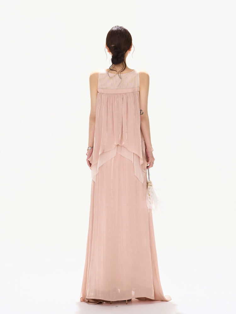 Beaded Lace Panel Maxi Dress