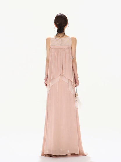 Beaded Lace Panel Maxi Dress