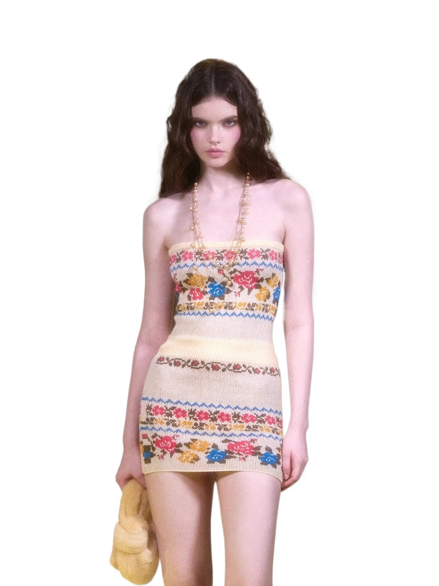 Rose Fair Isle Knit Set