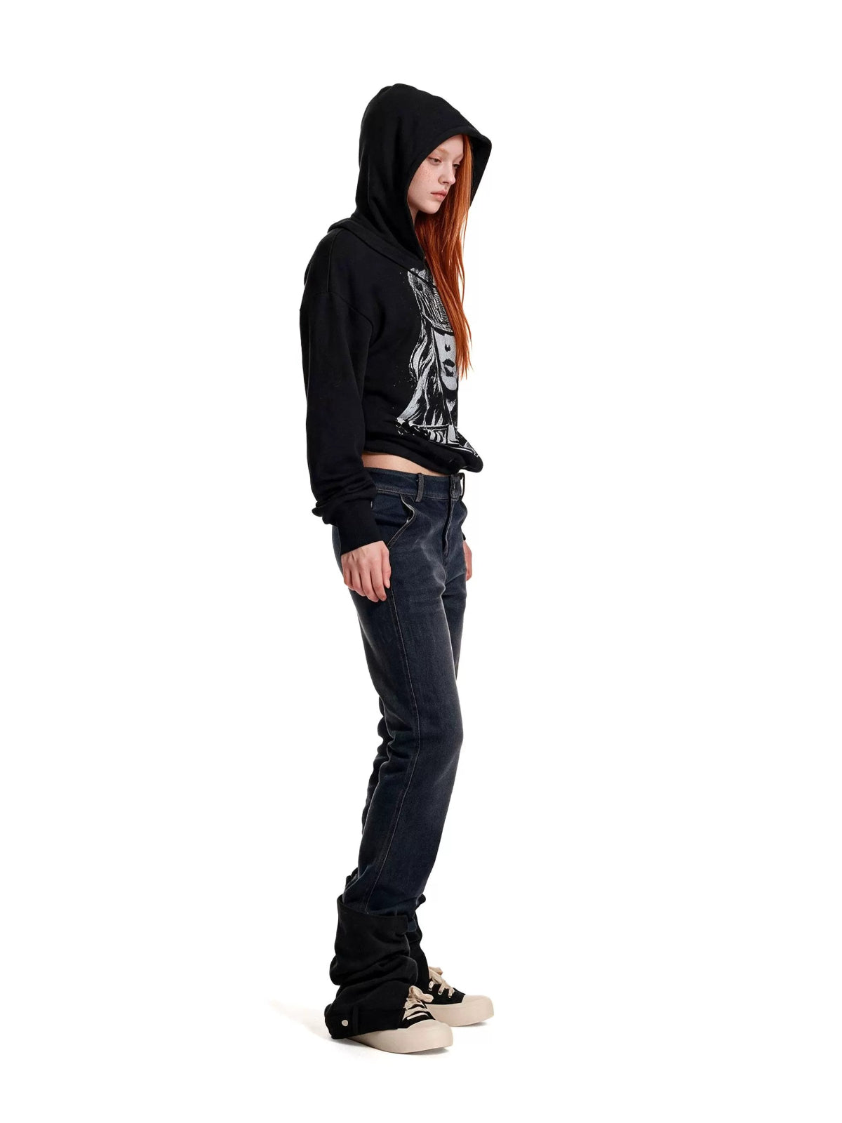 Rhinestone Print Hoodie
