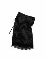 Lace Satin Midi Skirt