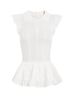 Lace Trim Flutter Sleeve Mini Dress