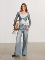 Contrast Layered Knit Top