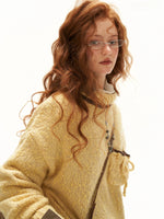 Relaxed Wool Blend Pocket Sweater