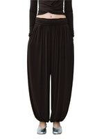 Brown & Gray Pleated Jogger Pants