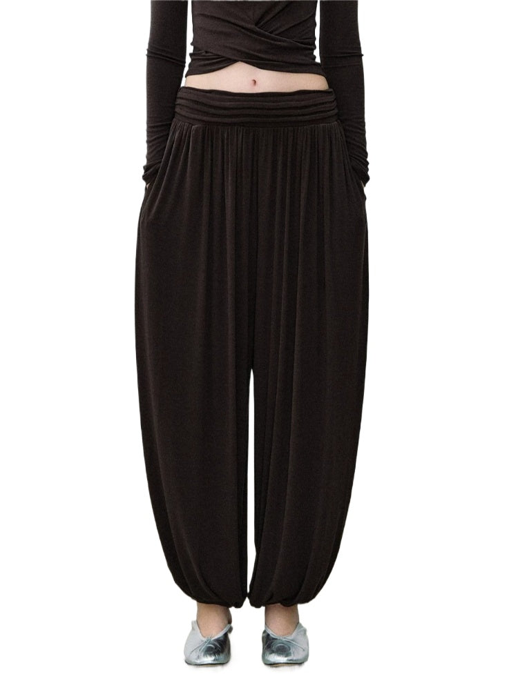 Brown &amp; Gray Pleated Jogger Pants