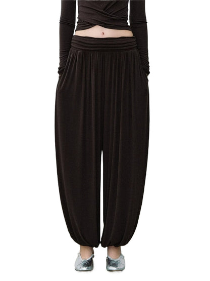 Brown &amp; Gray Pleated Jogger Pants