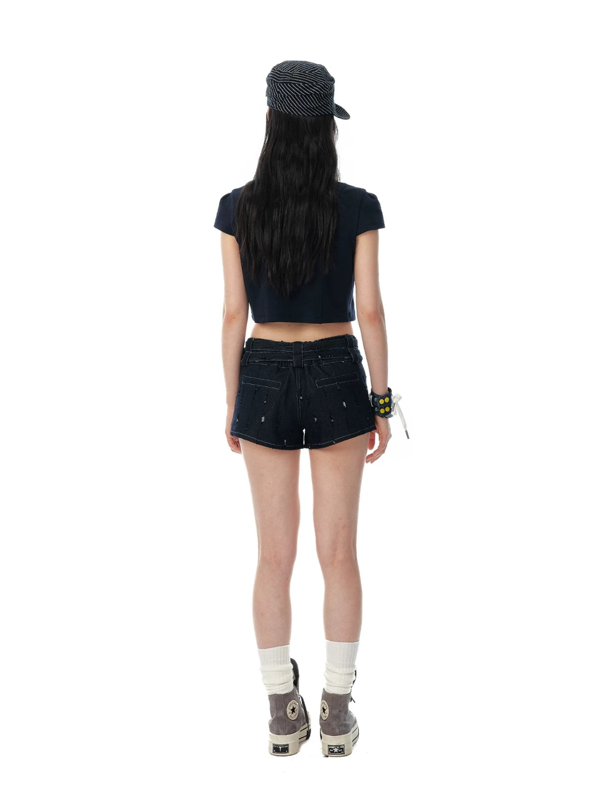 Double Breasted Cropped Polo Shirt