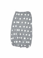 Polka Dot Contrast-Knot Bubble Midi Skirt