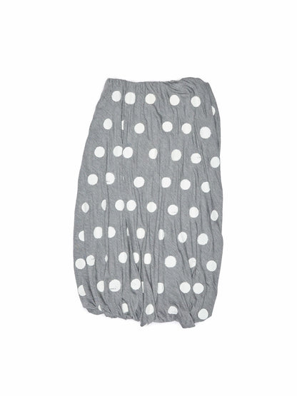 Polka Dot Contrast-Knot Bubble Midi Skirt