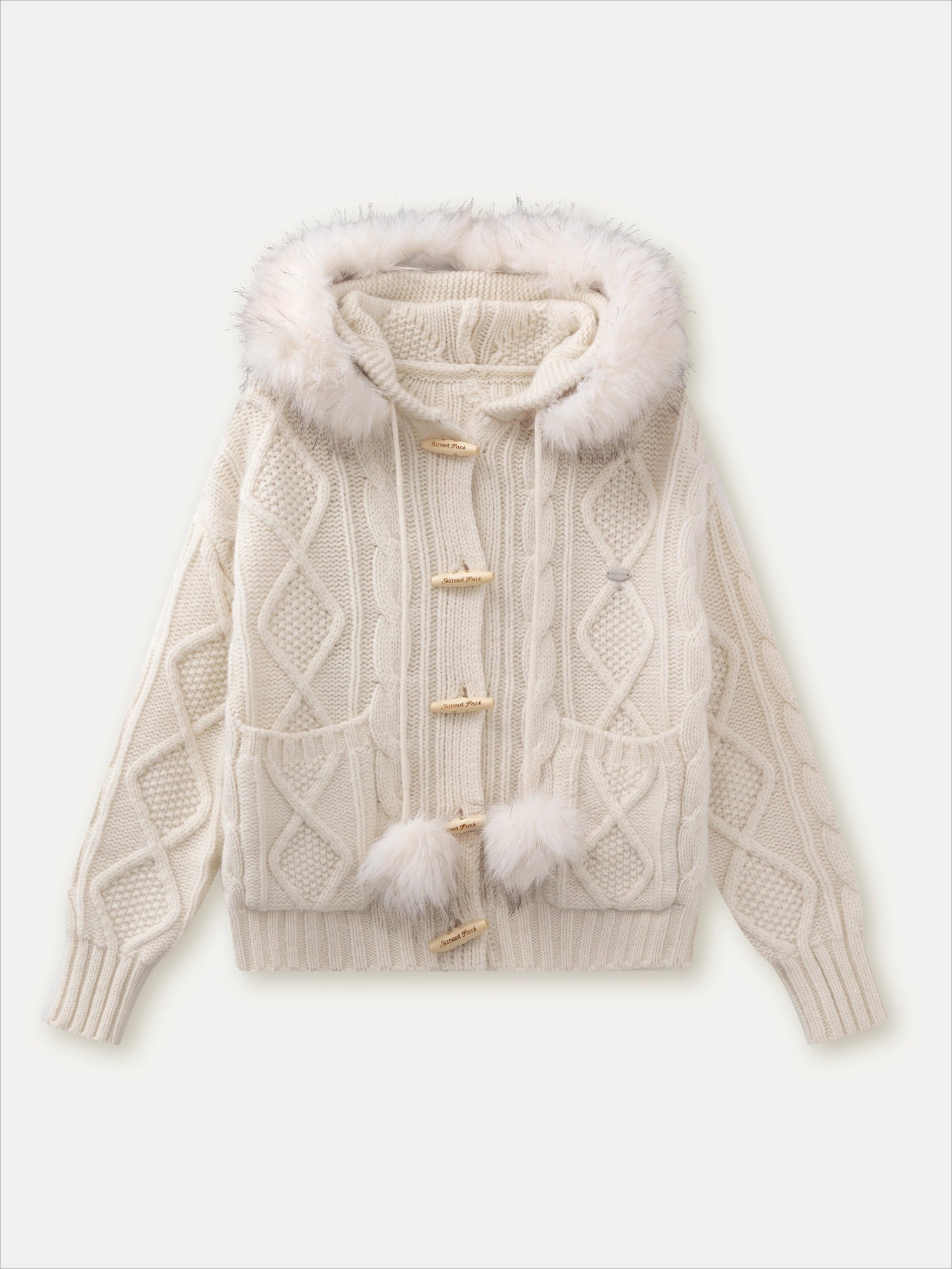 Wool Cable Hooded Sweater