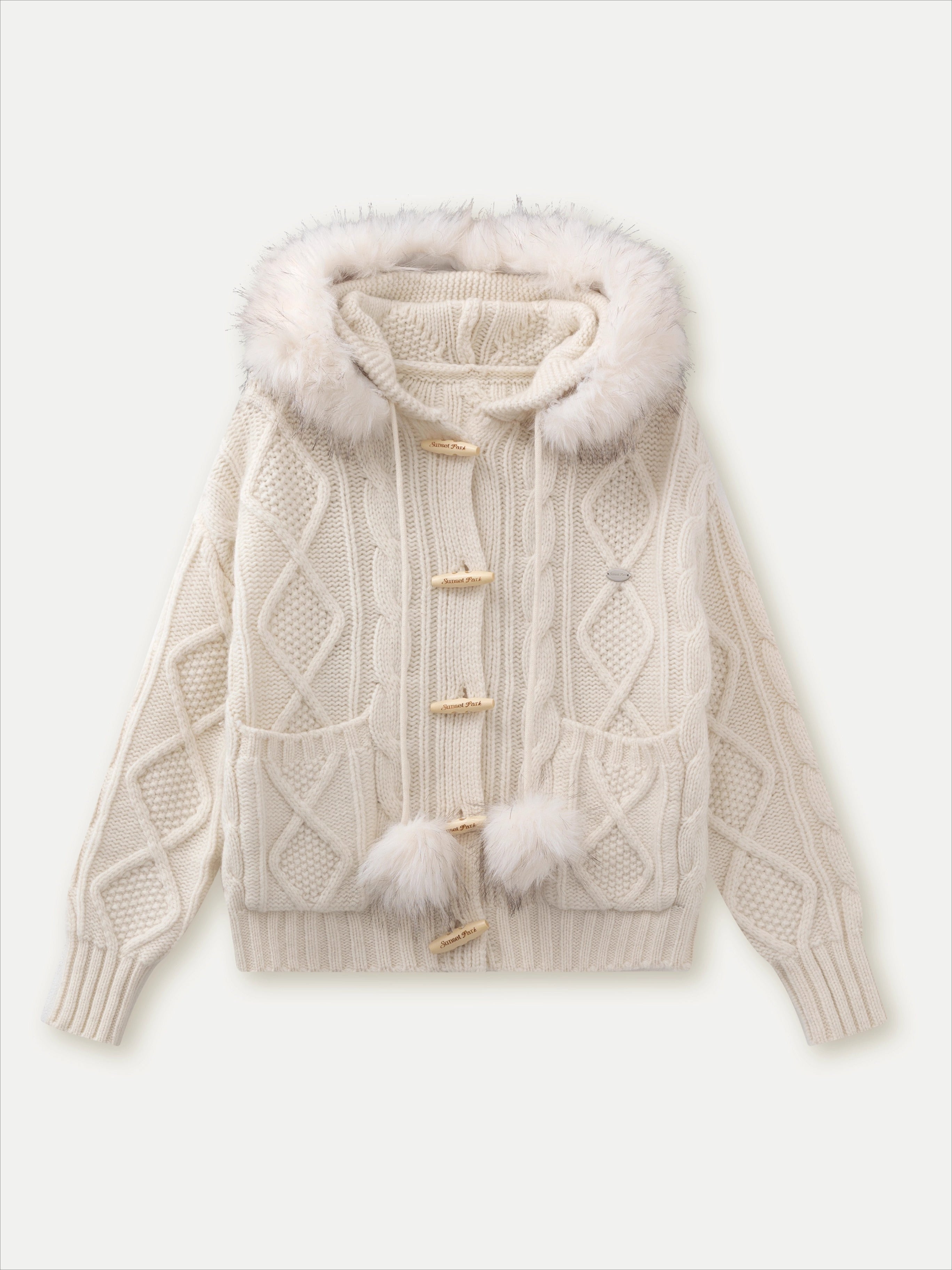 Wool Cable Hooded Sweater