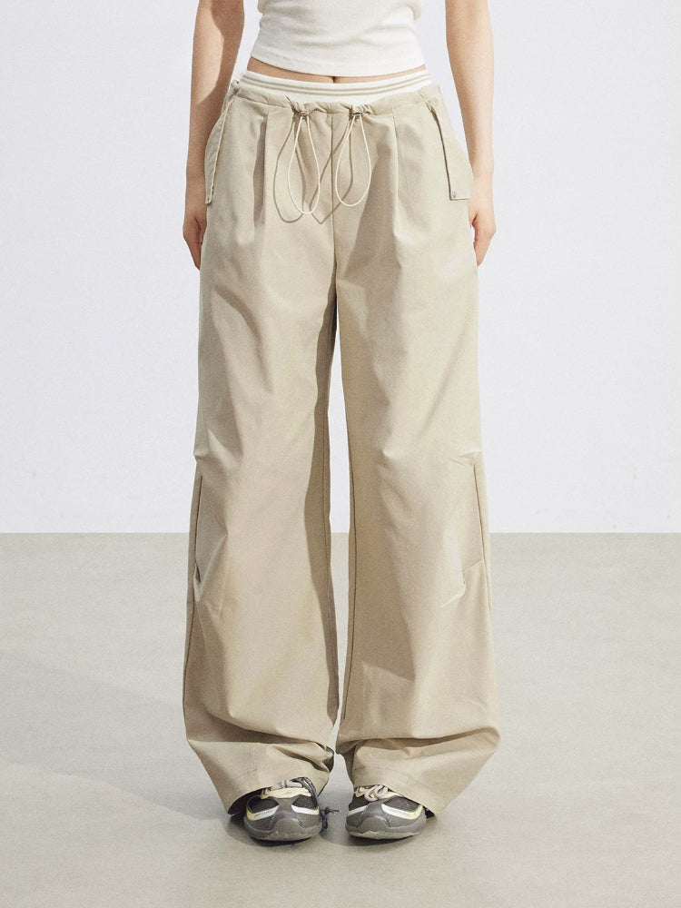 Layered Contrast Cargo Pants