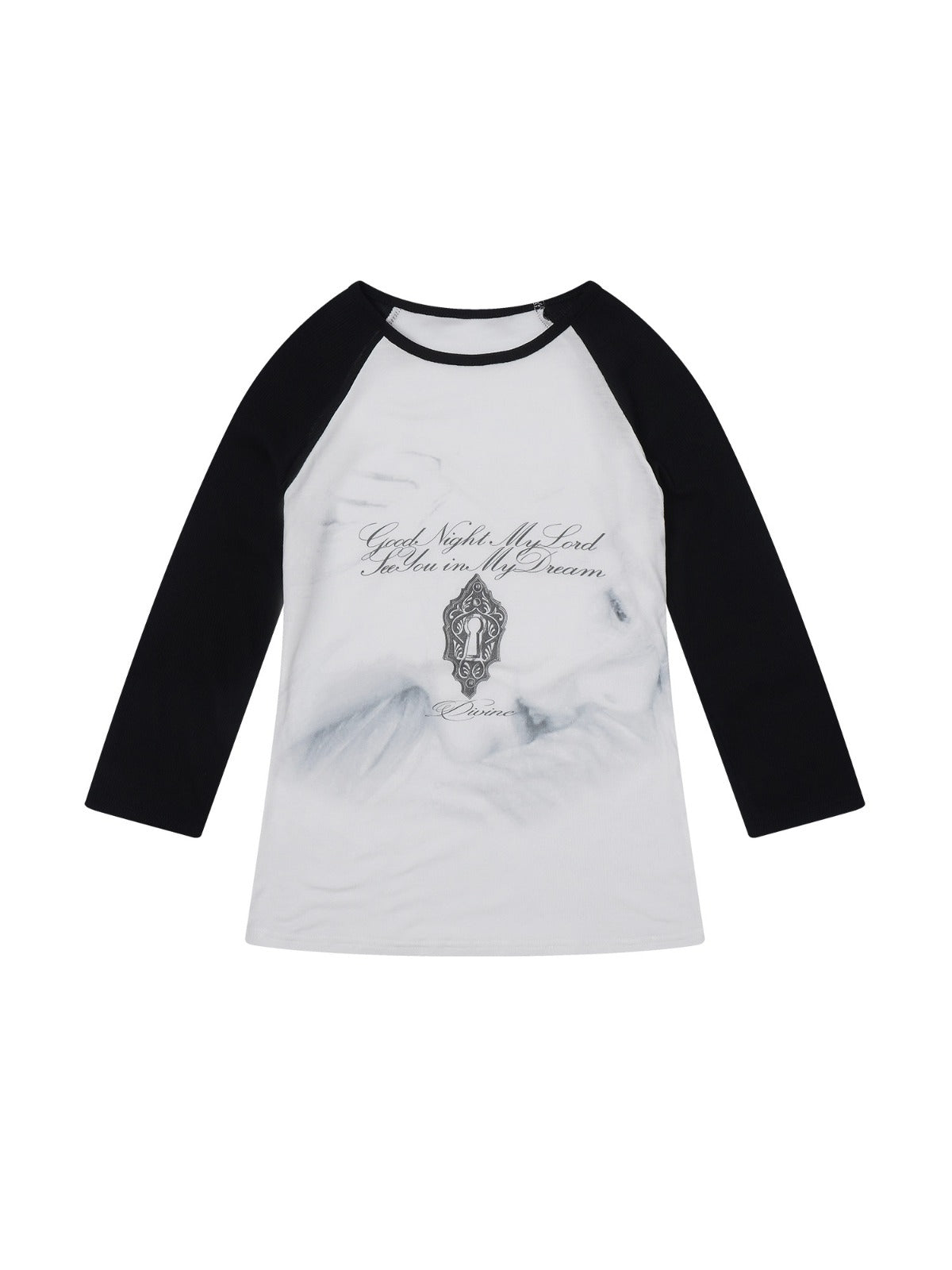 Graphic Contrast Raglan Sleeve T-Shirt