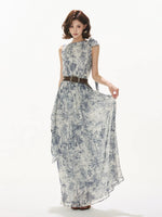 Forest Print Chiffon Dress