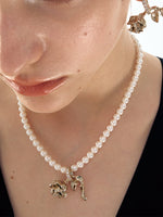 Vintage Rose Pearl Necklace