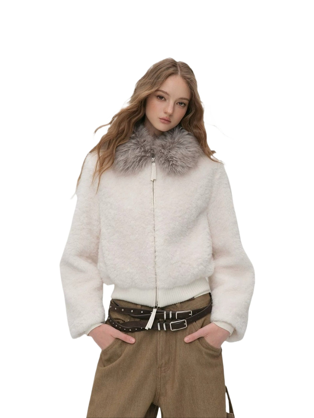 Fur Collar Shearling Jacket