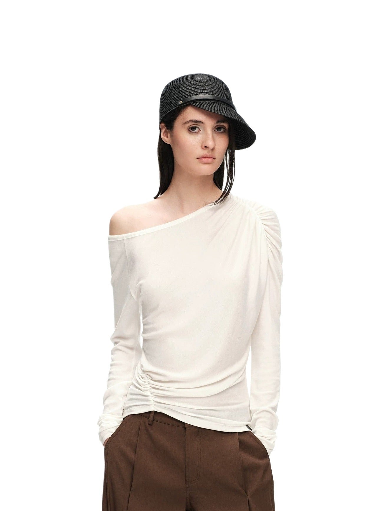 Ruched Off Shoulder Top