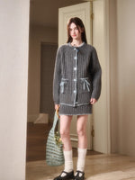 Latitude 69° Wool Contrast Trim Knit Sweater Set