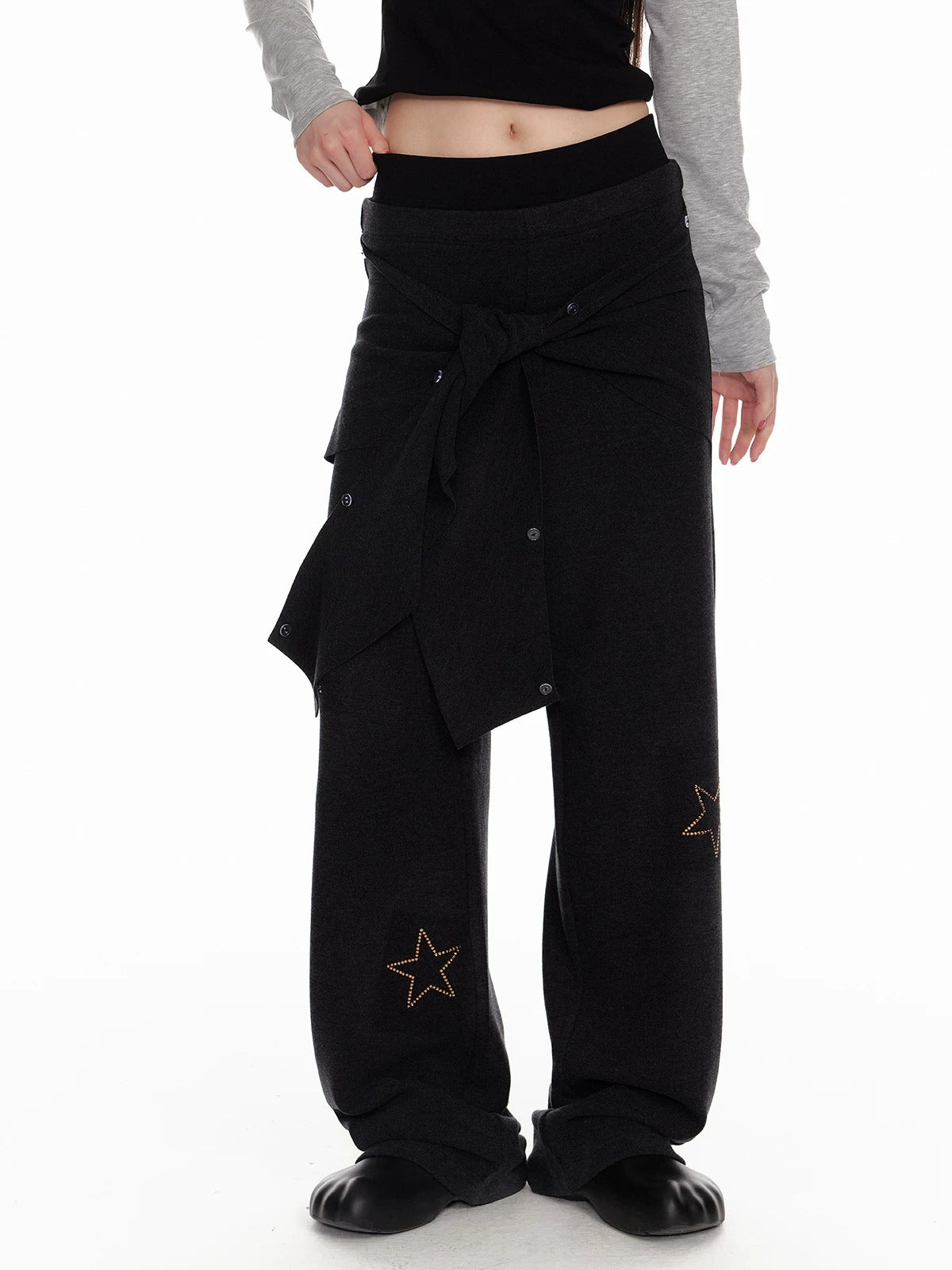 Fur Collar Hoodie &amp; Wide Pants Set
