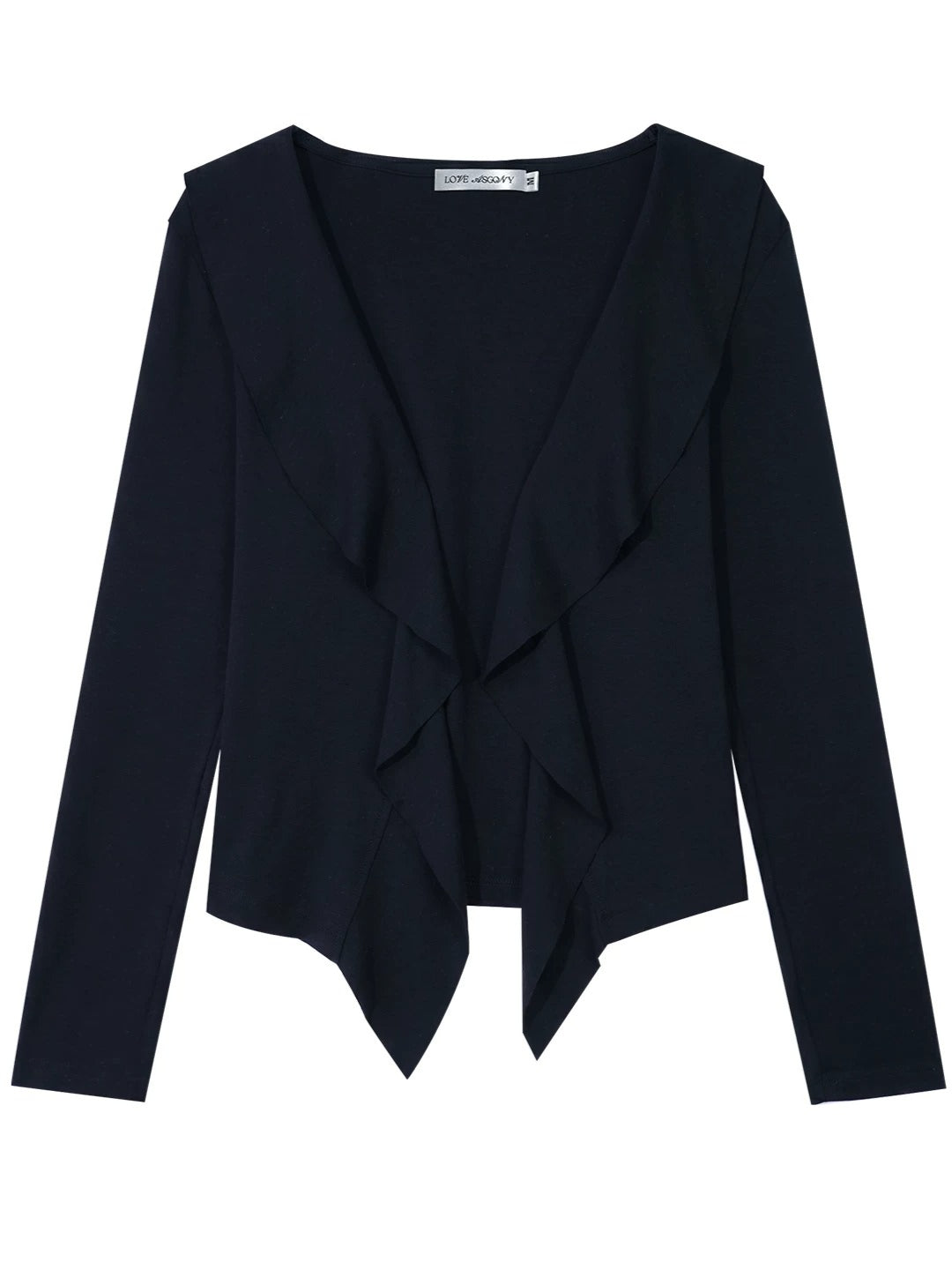 Draped Ruffle Cardigan