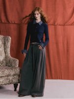 Pleated Tie Wide-Leg Pants