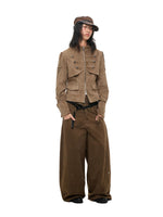 Vintage Suede Stand Collar Jacket