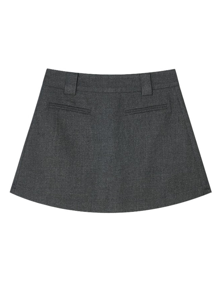 Anti-exposure Applique Pocket Suit Skort