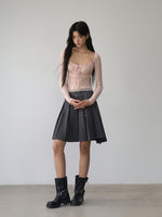 Lace Panel Beaded Acetate T-shirt