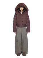 Fur Collar Hooded Cropped Down