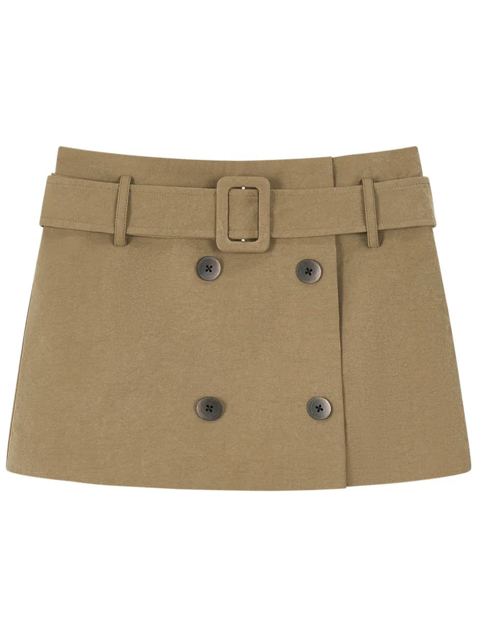 Vintage Belted A-Line Skirt