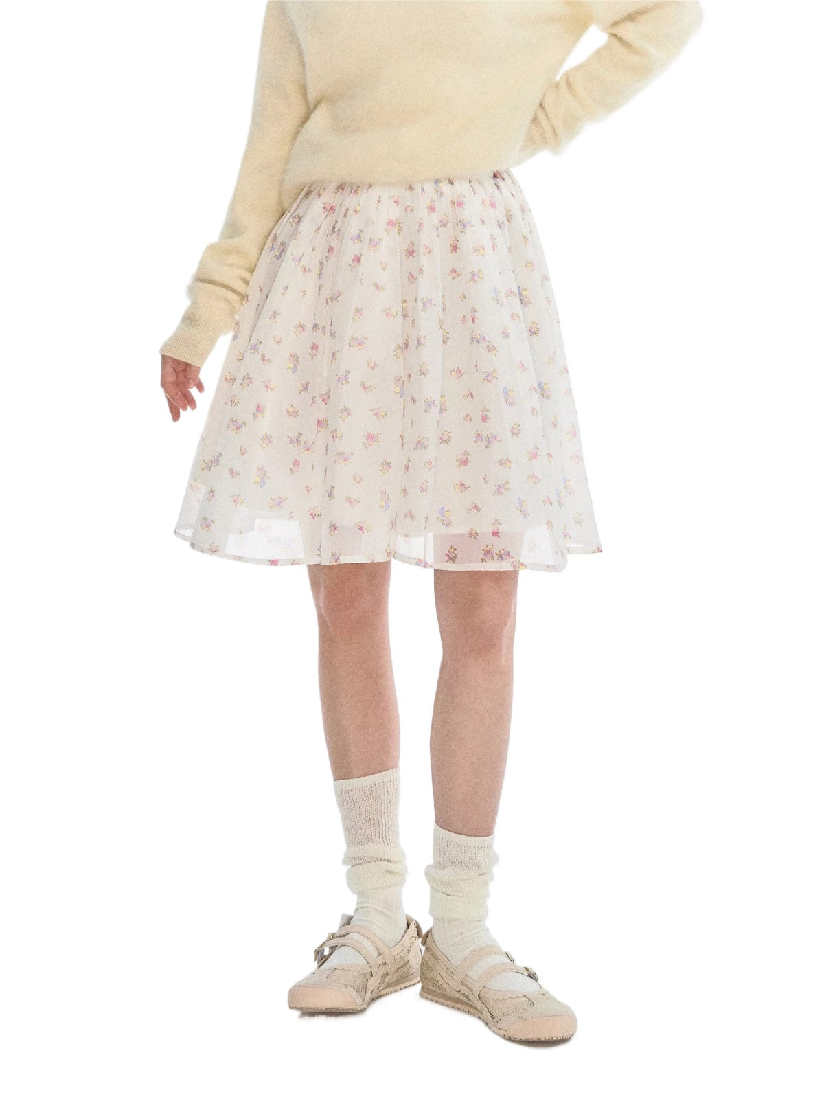Ballet Tencel Pleated A-Line Skirt