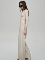 Lyocell Wool Sequin V-Neck Top