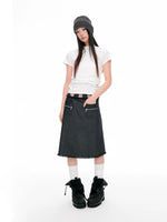 Minimalist Ruched Back Zip T-Shirt