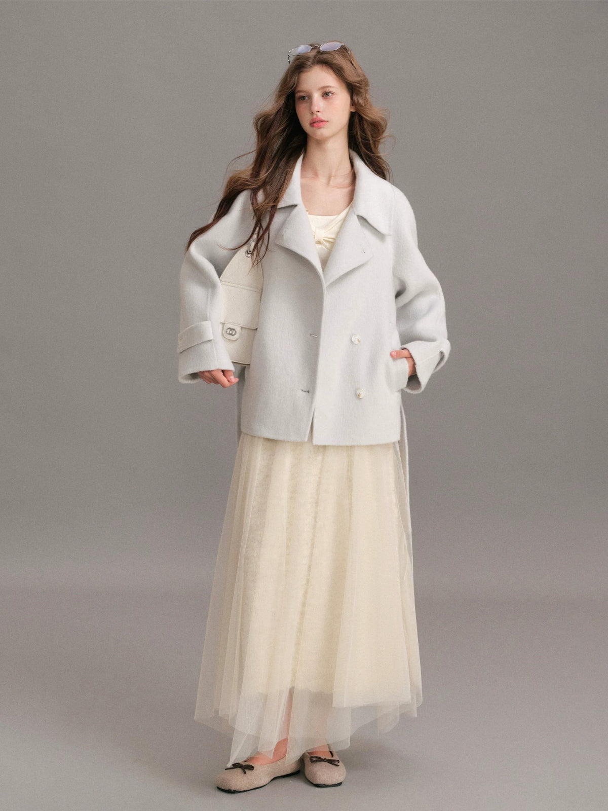 Double Faced Wool Lapel Coat